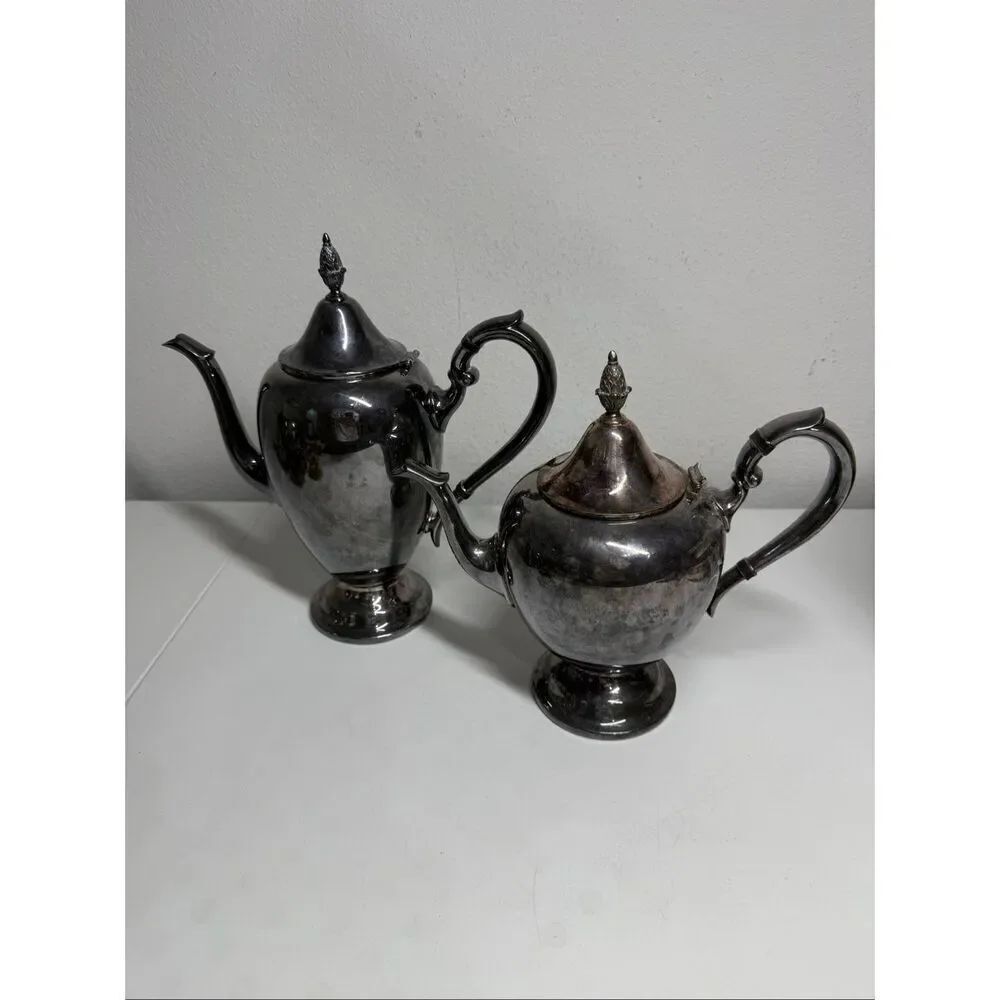 Vintage GORHAM Silver Plated Tea/Coffee Serving Set Pots YC472 + YC471 * Notes